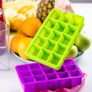Silicone Ice Cube Tray With Cover Lid
