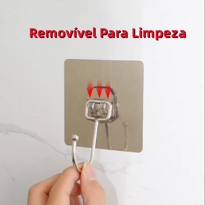 (Pack of 10) Self Adhesive Large Wall Hooks for Hanging Heavy Duty Wall Hooks PVC - Image 3