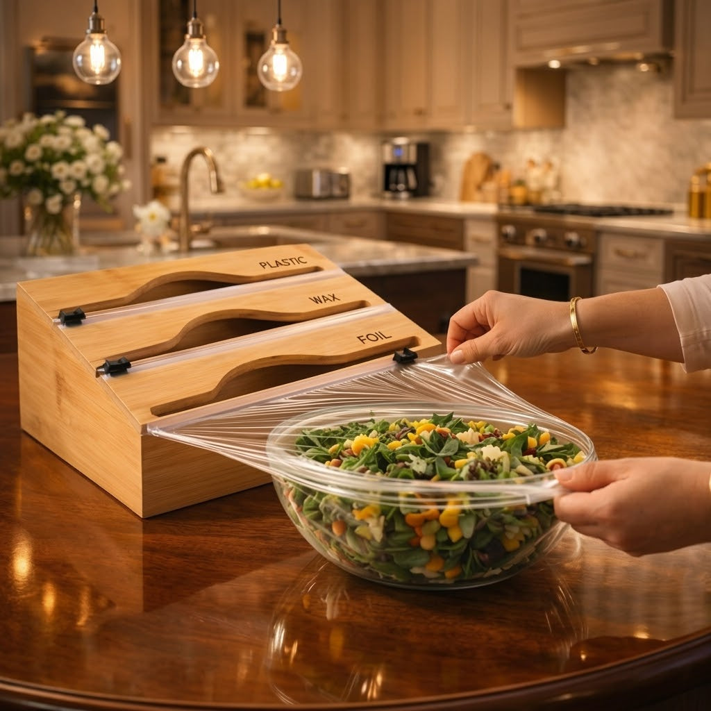 Bamboo Wrap Dispenser with Cutter Premium - Image 3