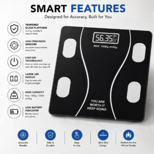 Alternative view of Digital Body Weight Scale 180kg – Electronic Bathroom Weighing Scale