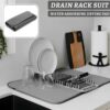 Dish drying mat for kitchen dishes cups and glasses