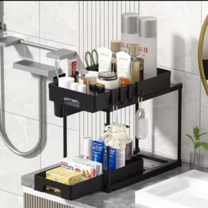 2 Layer Under the Sink Multi-purpose Moveable Storage Rack