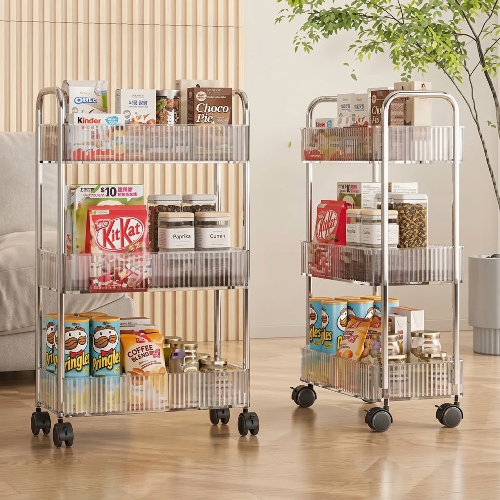 3 Tier Acrylic Trolley - Image 3