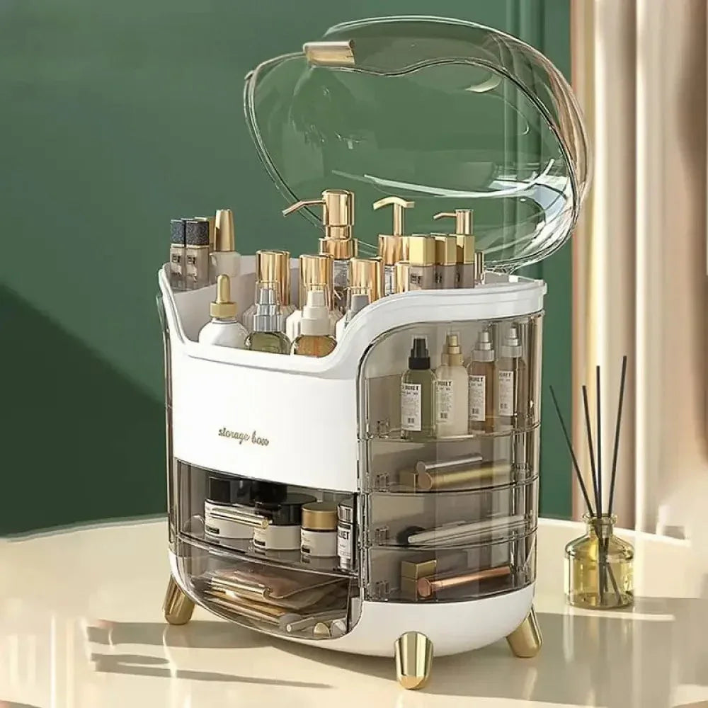 Luxury Desktop Cosmetic Organizer, Dustproof and Waterproof Makeup Vanity Organizer