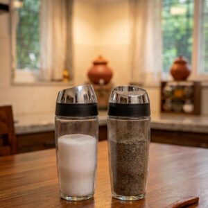 The Aura Glass Salt & Pepper Shaker Set
