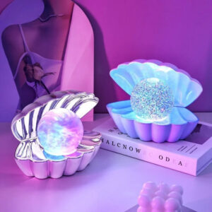 Alternative view of European Creative Plastic Floor Lamps Gifts Neon Atmosphere Shell Shaped Night Table Lights Artistic Decorative Ornaments Cafes