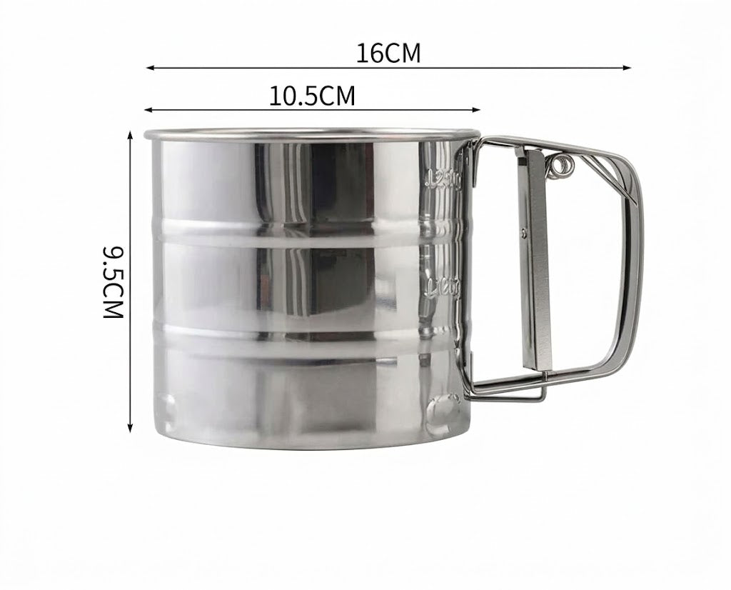 Stainless Steel Flour Sifter Durable Fine Mesh Sifter for Baking - Image 3