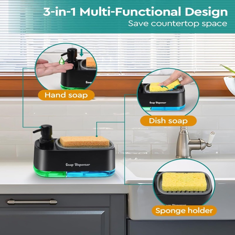 Hand & Dish Soap Pump Dispenser – Premium Kitchen Dispenser - Image 2