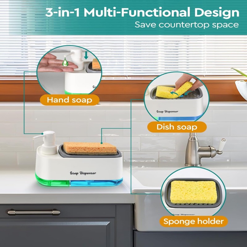 Hand & Dish Soap Pump Dispenser – Premium Kitchen Dispenser - Image 8