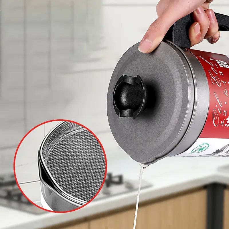 Kitchen Cooking Oil Separator Filter Pot Stainless Steel – 1.4L - Image 5