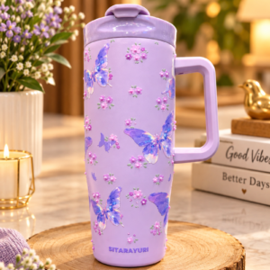 Lilac Butterfly Vacuum Tumbler 40oz