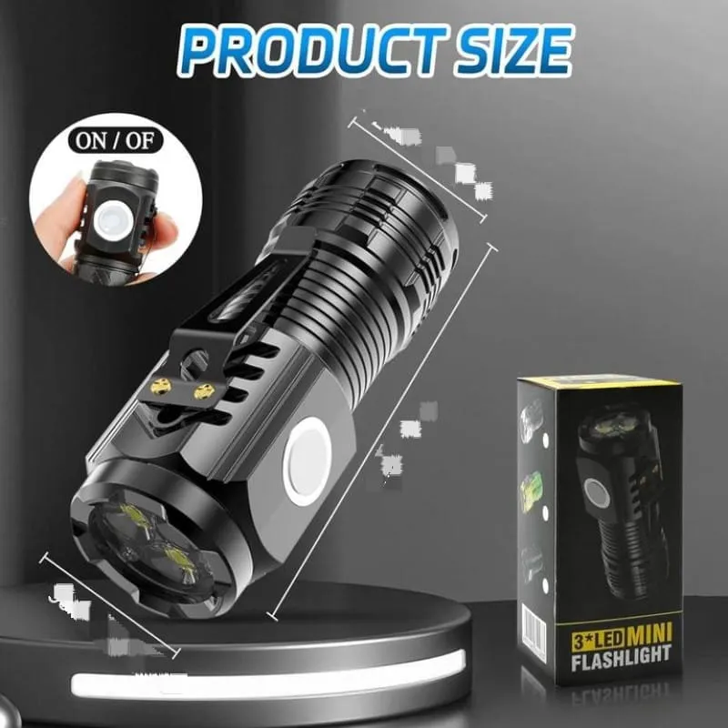 Mini Portable Outdoor LED Flashlight with Three-Eyed LED Design