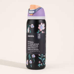 Owala FreeSip Bow 320 oz water bottle in Midnight Garden Floral design