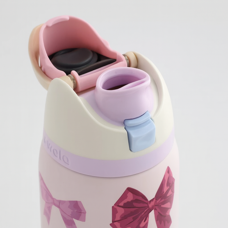 Owala UO Exclusive FreeSip Bow Water Bottle 320 oz – Multicolor Pink Bows - Image 2
