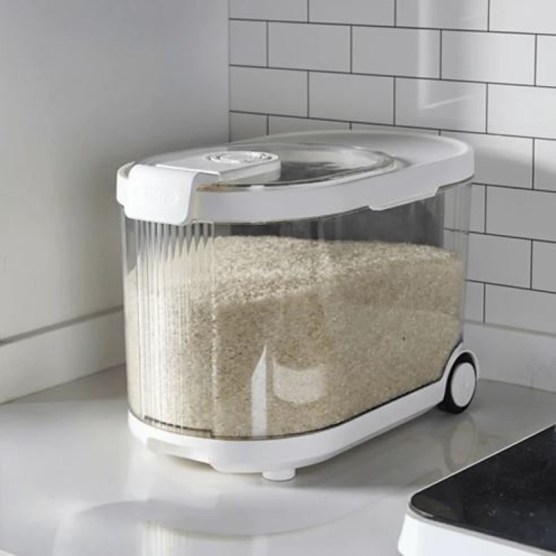 Moisture-Proof Rice & Grain Storage Container with Wheels – 10kg - Image 2