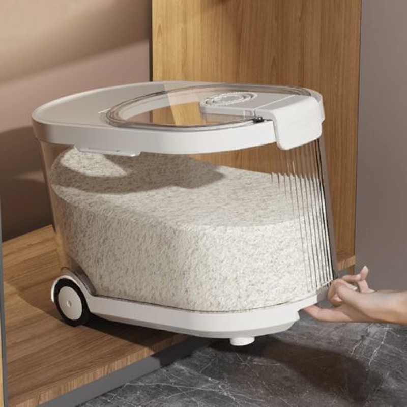 Moisture-Proof Rice & Grain Storage Container with Wheels – 10kg - Image 4