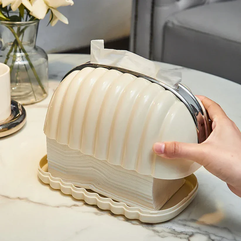 Shell Design Tissue Box – Decorative Shell-Shaped Tissue Holder - Image 4
