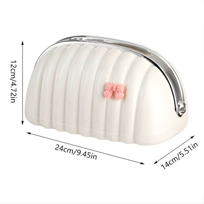 Decorative shell-shaped tissue box holder for home and office décor