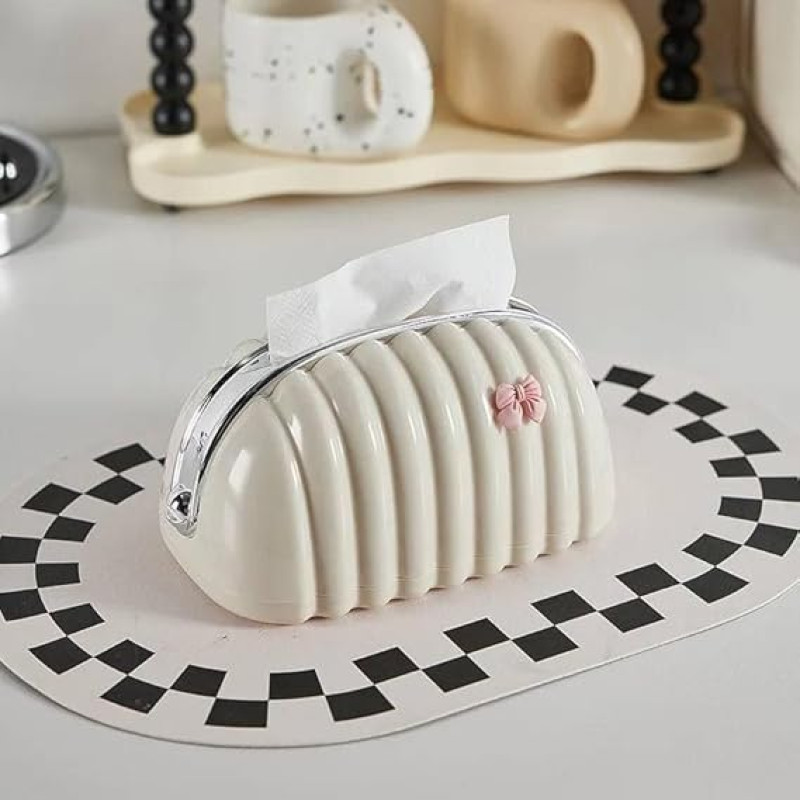 Decorative shell-shaped tissue box holder for home and office décor