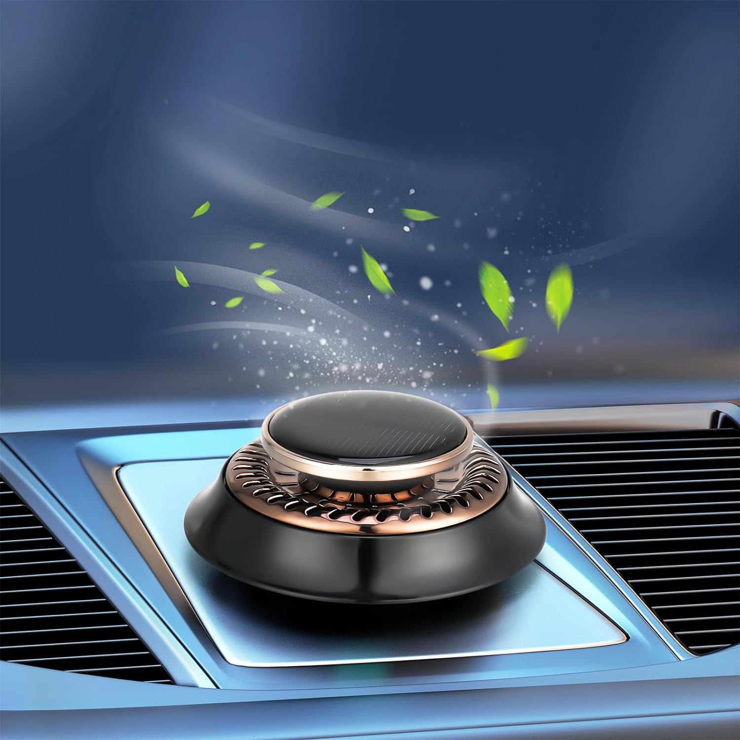 Electromagnetic Solar Powered Rotating Car Perfume Diffuser - Image 2