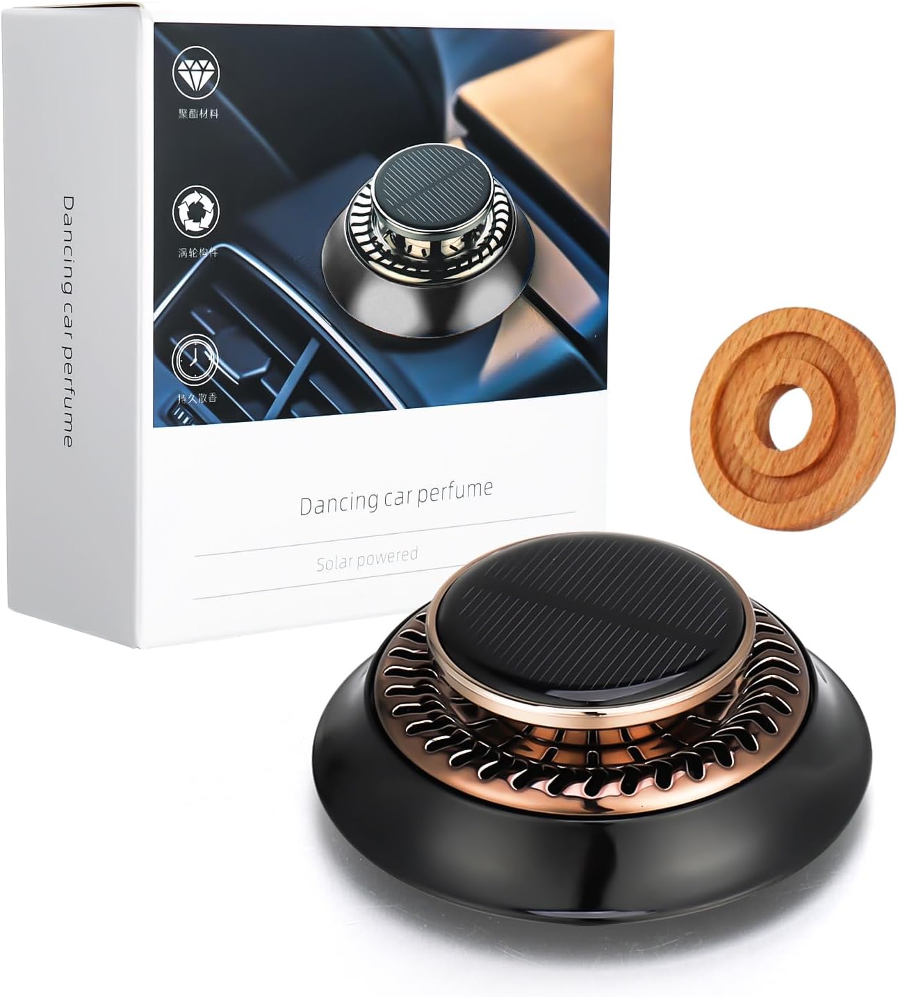 Electromagnetic Solar Powered Rotating Car Perfume Diffuser