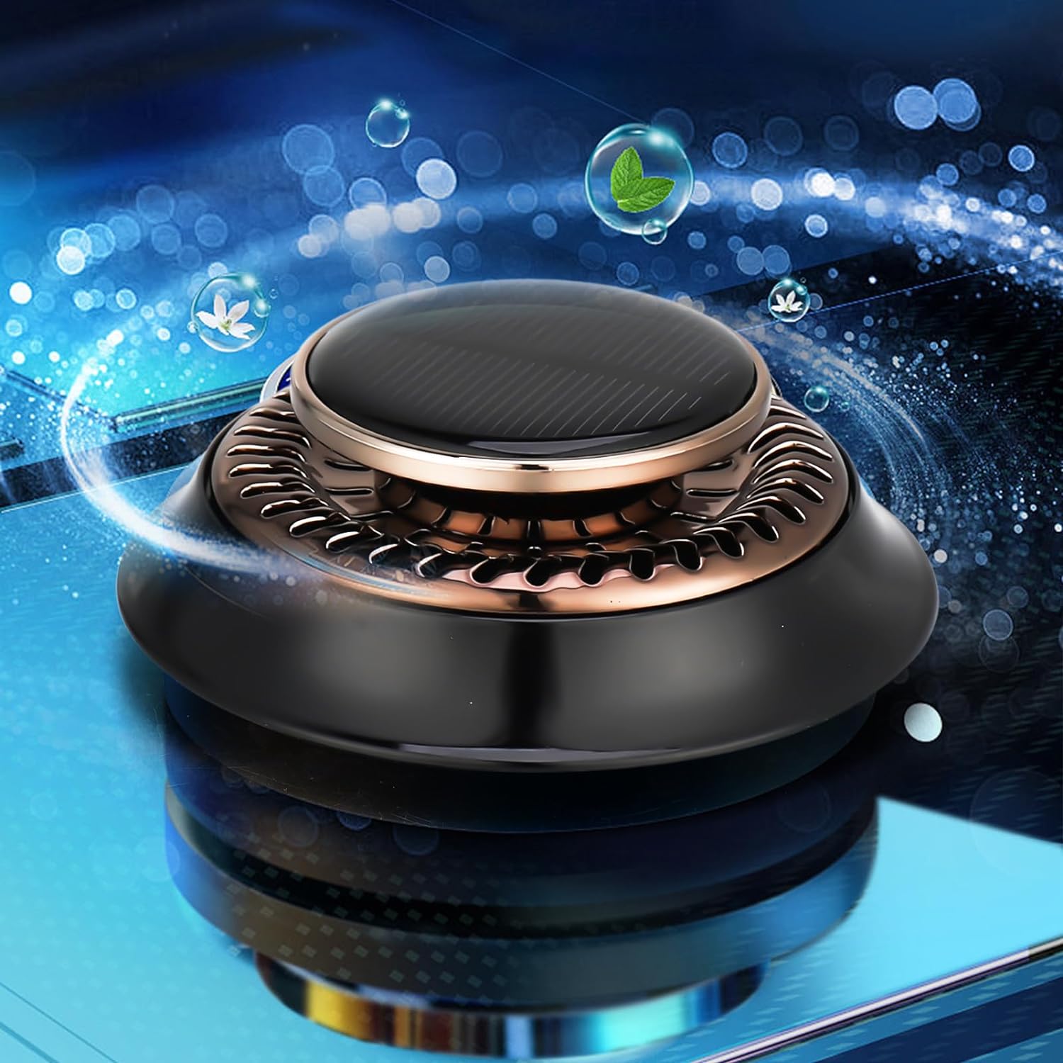 Electromagnetic Solar Powered Rotating Car Perfume Diffuser - Image 3
