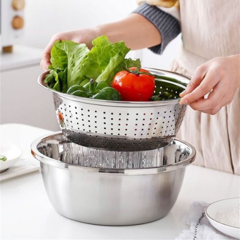 Stainless Steel Colander with Grater – Multifunctional Kitchen Tool - Image 6