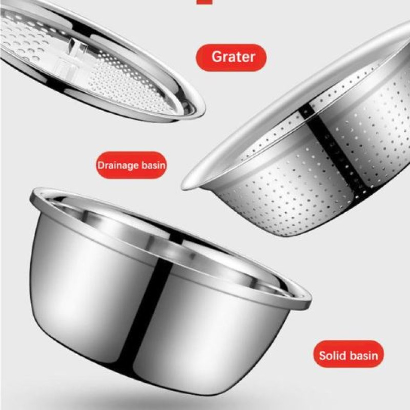 Stainless Steel Colander with Grater – Multifunctional Kitchen Tool - Image 4