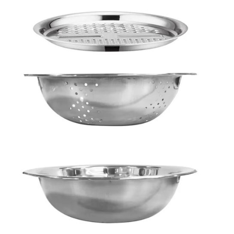Stainless Steel Colander with Grater – Multifunctional Kitchen Tool - Image 3