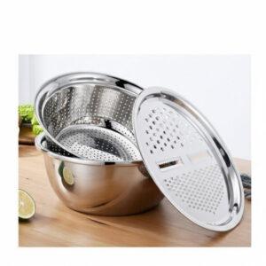 Alternative view of Stainless Steel Colander with Grater – Multifunctional Kitchen Tool