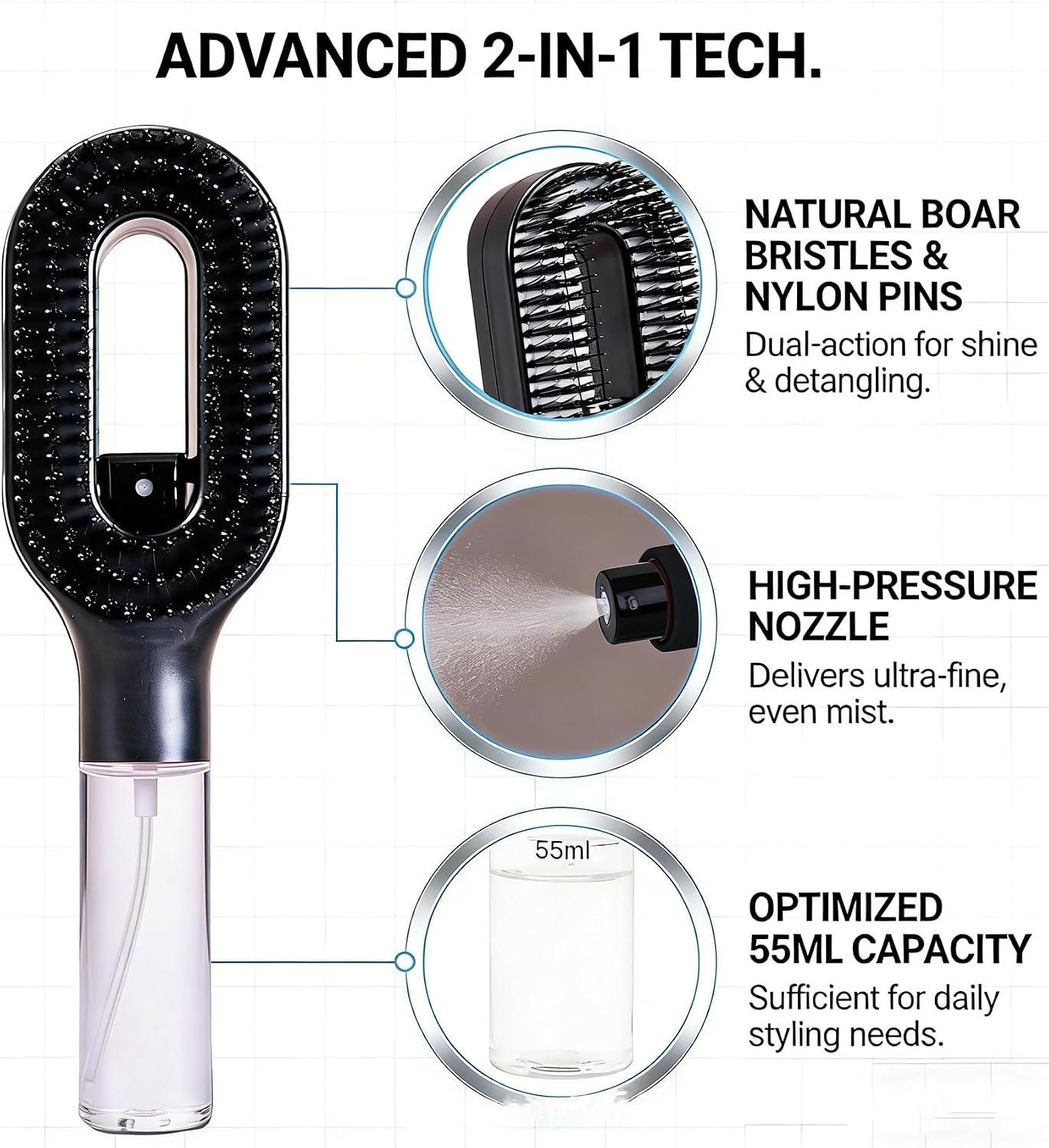 Styrahair Clean Spray Combs 2-in-1 Hair Grooming Tool