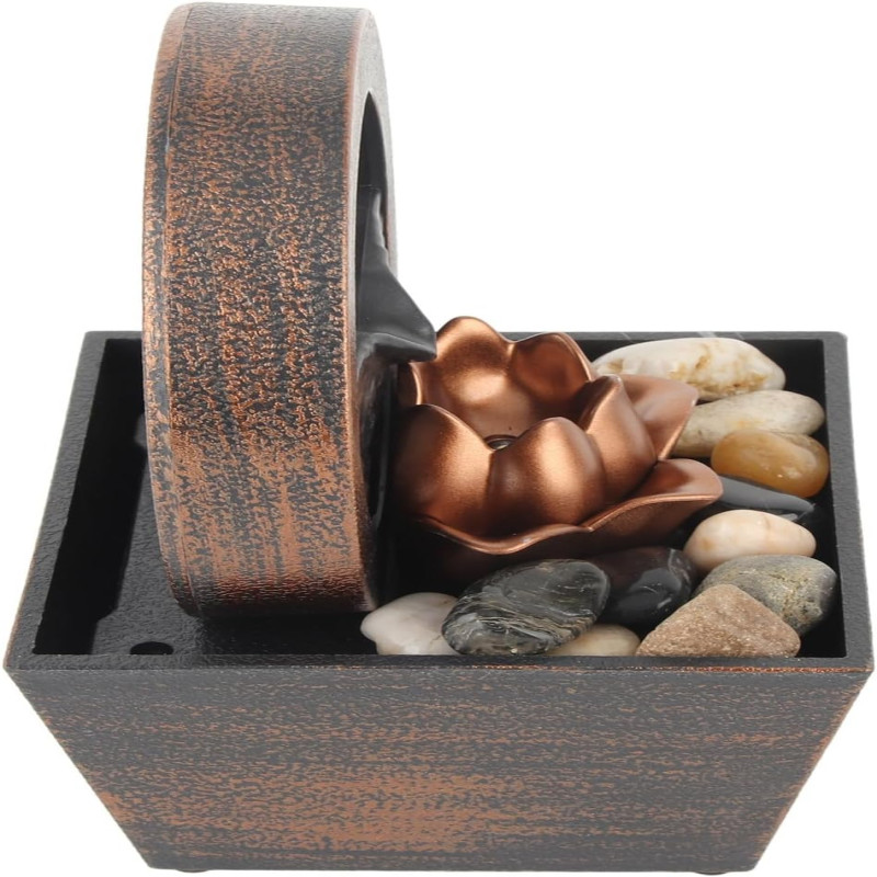 Tabletop Water Fountain with LED Crystal Ball & Pebbles - Image 3