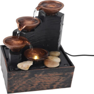 Alternative view of Tabletop Water Fountain with LED Crystal Ball & Pebbles