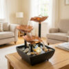 Tabletop water fountain with LED crystal ball and decorative pebbles