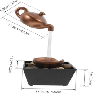 Tabletop water fountain with LED crystal ball and decorative pebbles