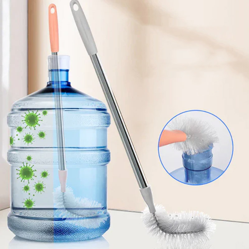 Water can washing brush with stainless steel rod for cleaning a 19L water gallon
