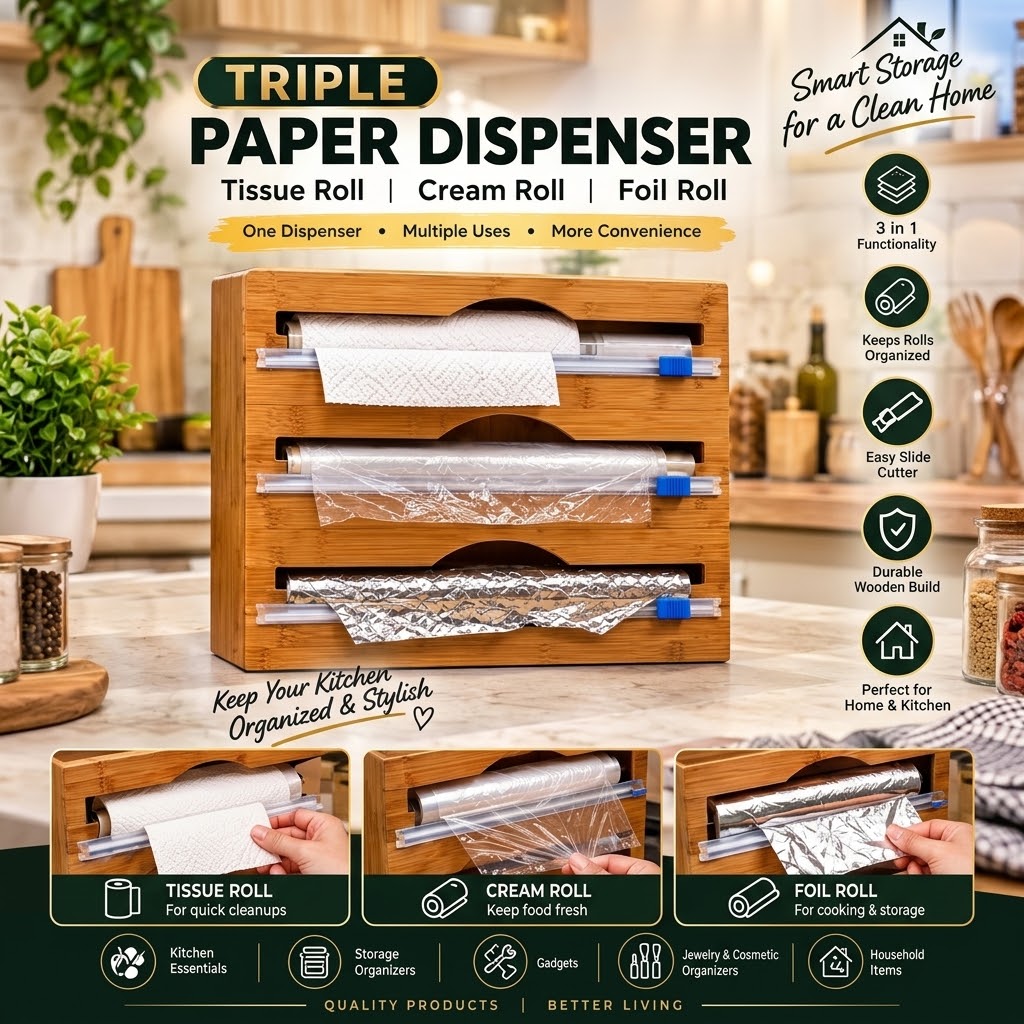 Bamboo Wrap Dispenser with Cutter Premium